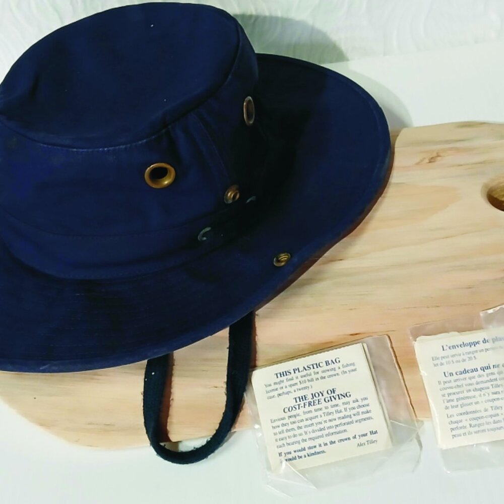 2 Tilley Hat (s) Navy Blue and Light Green size 7 1/8 - Picture 4 of 5